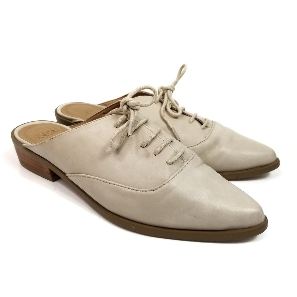 ASOS Vegan Leather Cream Mules Size 6